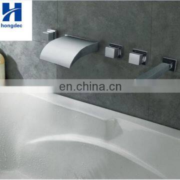 Chrome LED Wall Mount Water Mixer Tap Waterfall Faucet Basin Sink Bathtub Tap photo-3