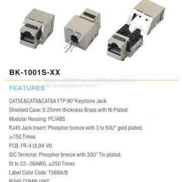 CAT5E&CAT6&CAT6A FTP 90 Degree Keystone Jack