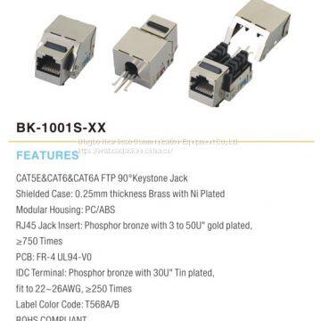 CAT5E&CAT6FTP 180 Degree Keystone Jack