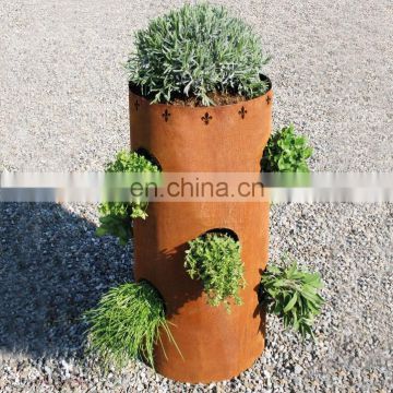 Flower Bed Laser Cut Corten Steel Round Raised Beds