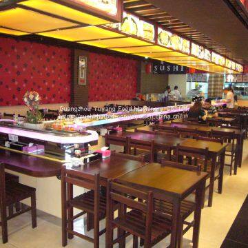 Rotary sushi conveyor belt glare conveyor belt system