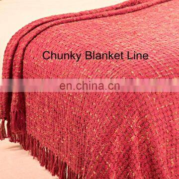Acrylic Woven Spaced Chunky Grid Blanket photo-2