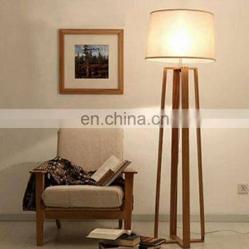 Wood and Fabric Tripod Floor Lamp Standing Lamp Lighting photo-4