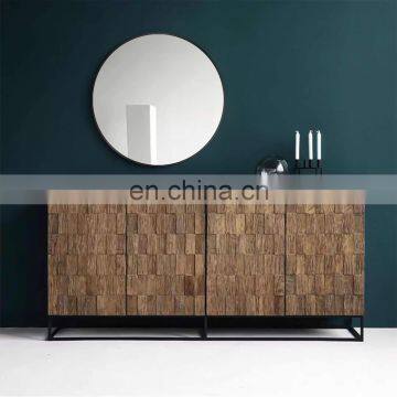 Contemporary Iron Frame Round Wall Mounted Black Mirror photo-3