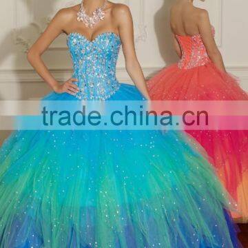 Beautiful and Elegant Hot Sale Quinceanera Dress with Beading and Tiered High Quality SWeetheart Ball Gown Quinceanera Dress