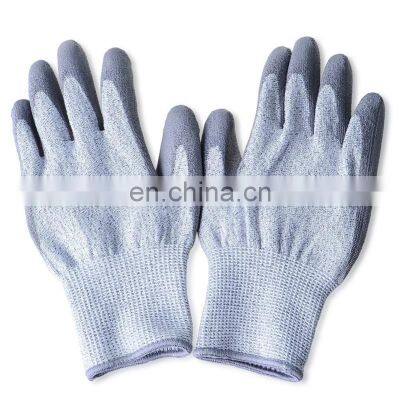 Cut Resistant HDPE Coated Gloves ANSI Level 5 Cut Resistance PU Palm Coated Mechanical Working Gloves For Glass Handling photo-2