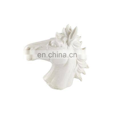 china bonsai antique  white ceramic porcelain horse head figurine statue for home accessories decoration manufacturer