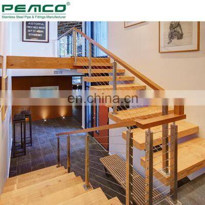 Indoor Wire Rope Handrail Systems Stainless Steel Stair Cable Railing Cost