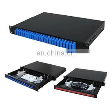 Manufacturing Rack mounted patch panel drawer style 24 port fiber optic patch panel Sample Available