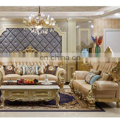 Antique Sofas Living room Deep carved Solid wood sofa furniture