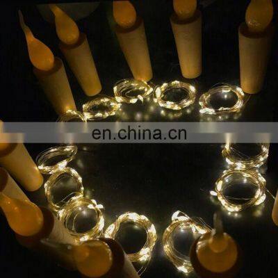 Wine Bottle Cork shaped LED Flameless Candle Copper Wire Strip Battery operated Fairy Strings For Xmas Party Home Room Dec