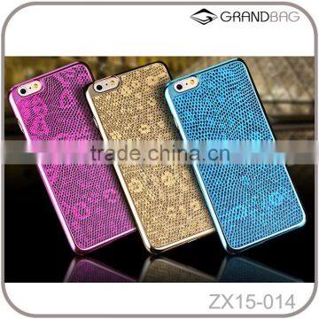 Luxury real exotic skin lizard leather case for iphone 6 / 6s with gold tone frame