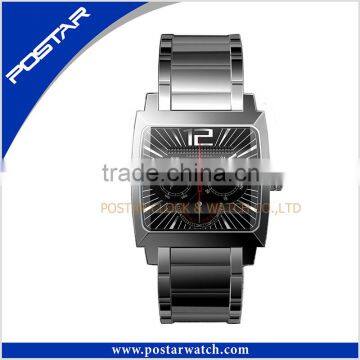 Custom Logo Stainless Steel Case Black Dial Watch