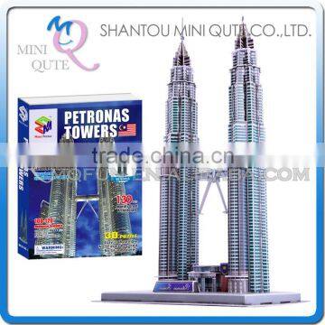 Mini Qute Petronas Twin Tower building block world architecture 3d paper model cardboard jigsaw puzzle educational toy NO.G168-1