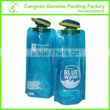 Advertisting 700ml BPA free stand up folding water bottle