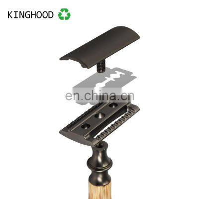 Custom Bamboo Razor Biodegradable Safety Razors Stainless Shave Razor photo-3