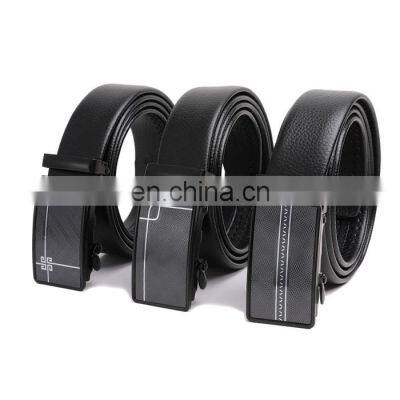 Genuine leather belt for men automatic buckle ratchet wholesale customized flexible hot sale OEM ODM