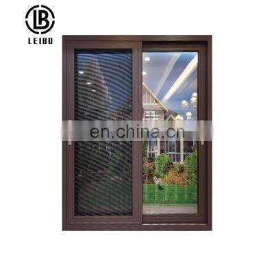 Factory Price Office Apartment Dust Proof Brown Color Aluminium Frame Triple Glass Ventilation Sliding Window