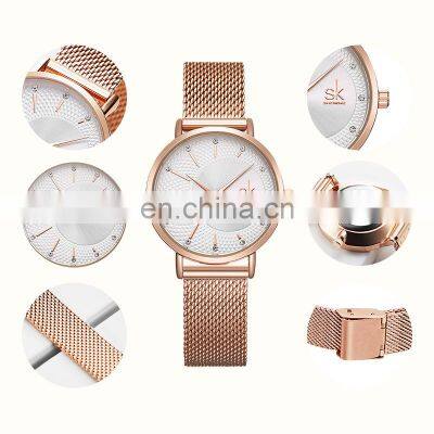 SHENGKE K0093L Novel Women's Rose Gold Mesh Watch New Fashion Brand Beautiful Lady Quartz Wristwatch photo-2