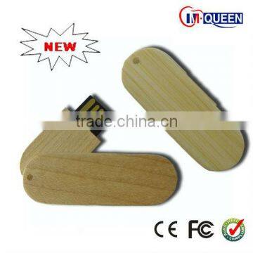 Environmental Bamboo Swivel USB with CE, FCC, Rohs