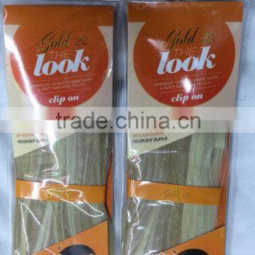 The Look Gold 22 Synthetic Hair Weave With Clips,7pcs Clips on 18" Weave,17clips/100g/pcs ,color P18-22 photo-3