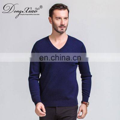 Worsted Knitwear Machine Fashion 16gg Solid Merino Wool Jumper Sweater Plus Size V-Neck Collar photo-2