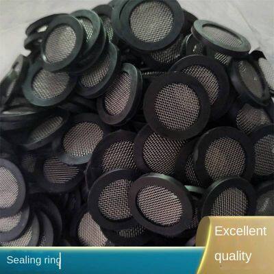 rubber gasket 6 points with filter gasket dn15 rubber filter screen sheet flat seal 304 filter screen 40 mesh yufeng