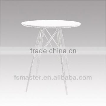 modern simple grace ABS stainless frame dining table round dining table