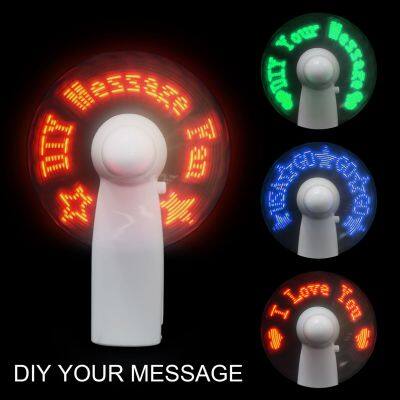 Advertising Programmable LED Message Handheld Fan Toys Rave Rotating Mini Portable Fan With LED Light