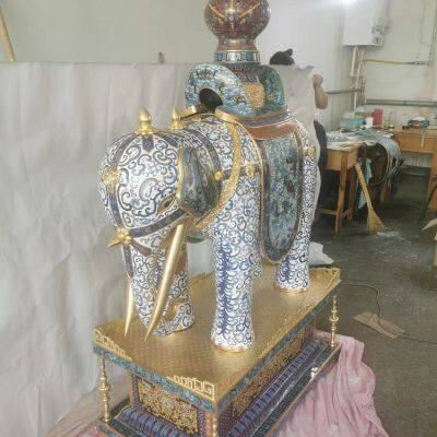 Cloisonn Factory Cloisonn Manufacturer Cloisonn Processing Cloisonn Crafts Cloisonn Manufacturer Wholesale Custom Cloisonn Copper Body Cloisonn Enamel Crafts Incense Burner, Elephant Spot photo-4