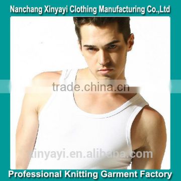 Lycra white color slim tank top for men made in china