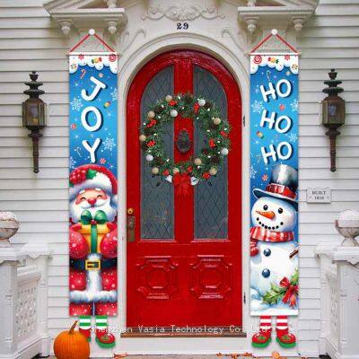 Wholesale Merry Christmas Welcome Banners Porch Door Hanging Signs Santa Snowman Indoor Outdoor Home Party Decor Bulk photo-5