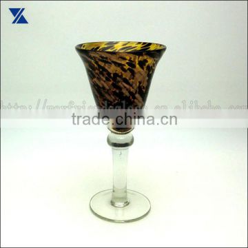 handmade recyled amber tortoise wine glass cup