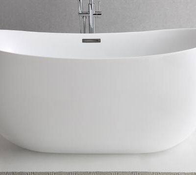 Top Quality Artificial Stone 1.35m Small Size Freestanding Acrylic Solid Surface Stone Bathtub for Bathroom photo-4