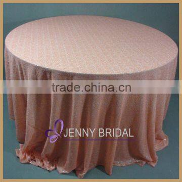 SQN#53 Wholesale Peach Sequin Elegant Wedding Table Linens for Sale photo-4