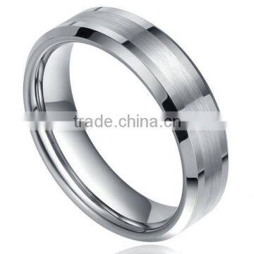 6mm Unisex Flat Polished Brushed Finish Metal Band Ring