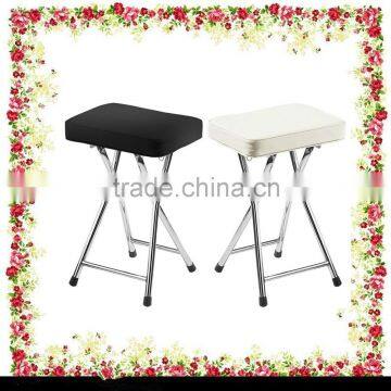 Chrome frame padded faux leather seat folding foldable kitchen chair bar stool