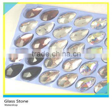 Waterdrop Sew on Glass Stone Flatback Pointface Glass Stone 5x8mm/7x12mm