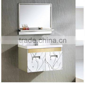 Wall Hanging American Style Stainless Modern Bathroom Basin Cabinet photo-2