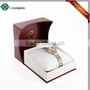 Custom cardboard watch box with pillow insert