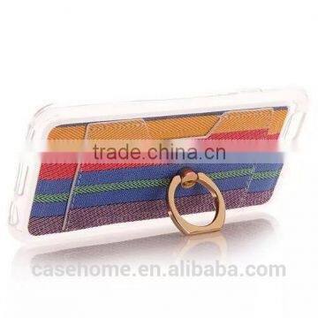 Leather Coated Soft TPU Case for IPhone 6 Ring Grip Stand Holder Cover Case photo-2