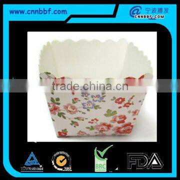 Greaseproof paper square cake cup for muffin cake with customized printing