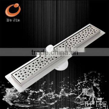 Stainless steel linear shower channel drain with plastic syphon