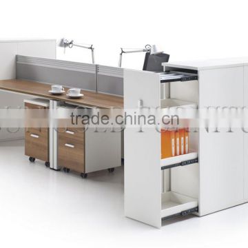 Modern Office Furniture Cubicles Wooden 4 Person Workstation with Filing Cabinet(SZ-WS343)