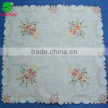 100% polyester embroidery christmas table cloth houseware household textile