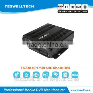 Teswell 4ch 3G GPS WIFI G-sensor AHD mdvr for taxi, school bus mobile dvr for vehicle black box