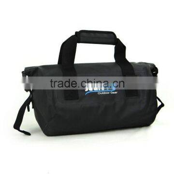 Black waterproof camera duffel bag for traveling