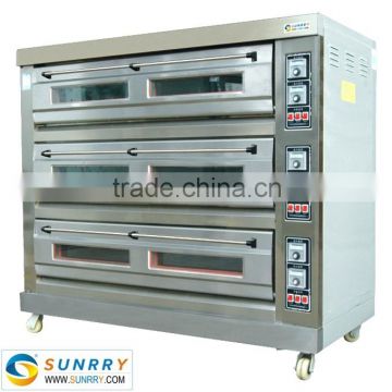 Electric Commercial Pizza Oven For Sale 3 Decks 9 Trays Commercial Pizza Oven For CE (SY-DV39P SUNRRY)