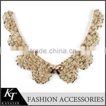 Top selling ! 2015 New arrival rhinestones bridal lace applique for dress