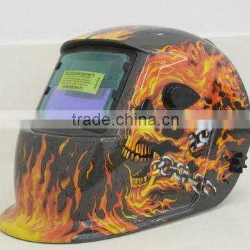 Riland welder Mask Auto Darkening Welding Helmet Face Shield with Skullfire Pattern
